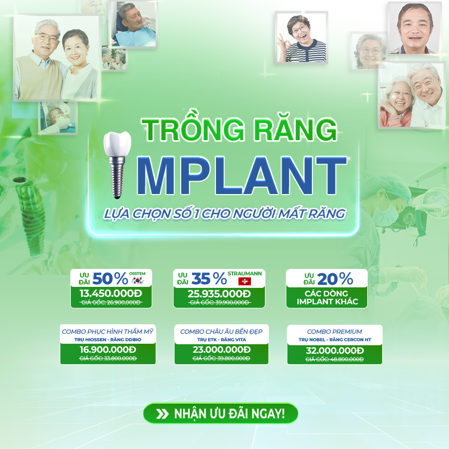 Ưu đãi Trồng răng Implant đến 50%
