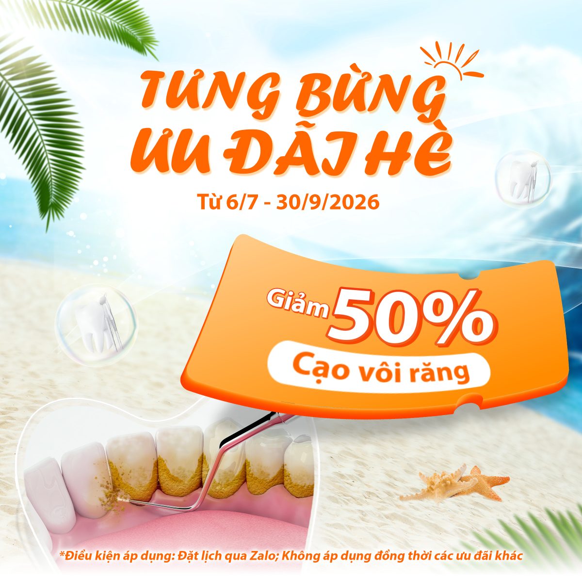 Ưu đãi giảm 50% cạo vôi răng khi đặt lịch qua Mini App